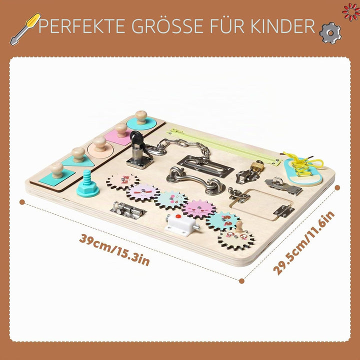 NUKied Busy Board für Kleinkinder,Holz Montessori Busy Board,Baby Pädagogisches Sensorik Spielzeug f