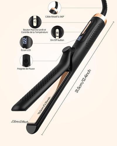 CkeyiN Glätteisen, Lockenstab, 2 in 1, 360 ° Airflow Styler, professioneller Haarglätter aus Keramik