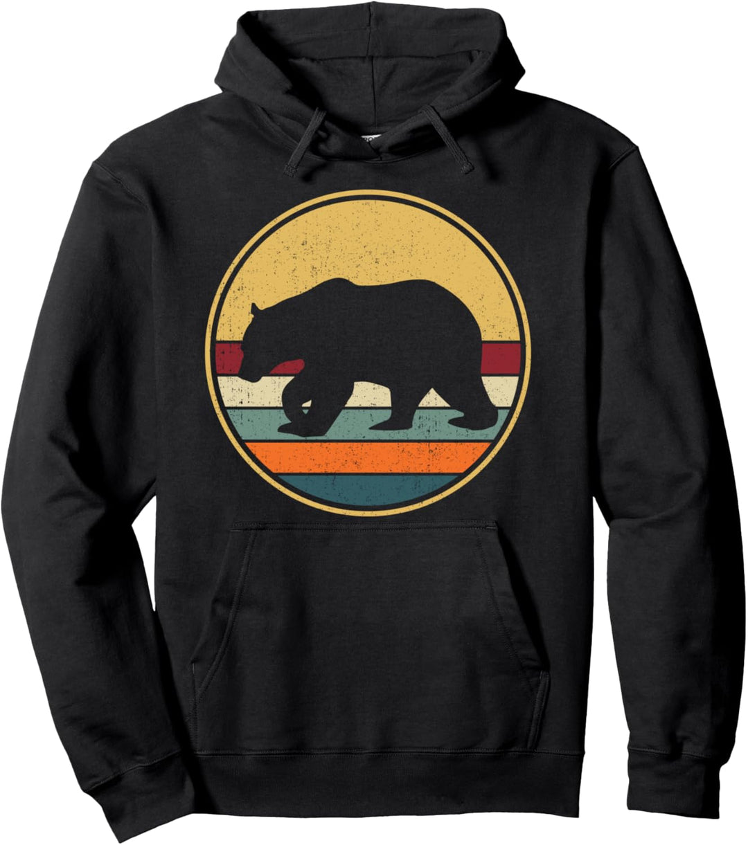 Retro Grizzlybär Braunbär - Vintage Grizzly Bär Pullover Hoodie