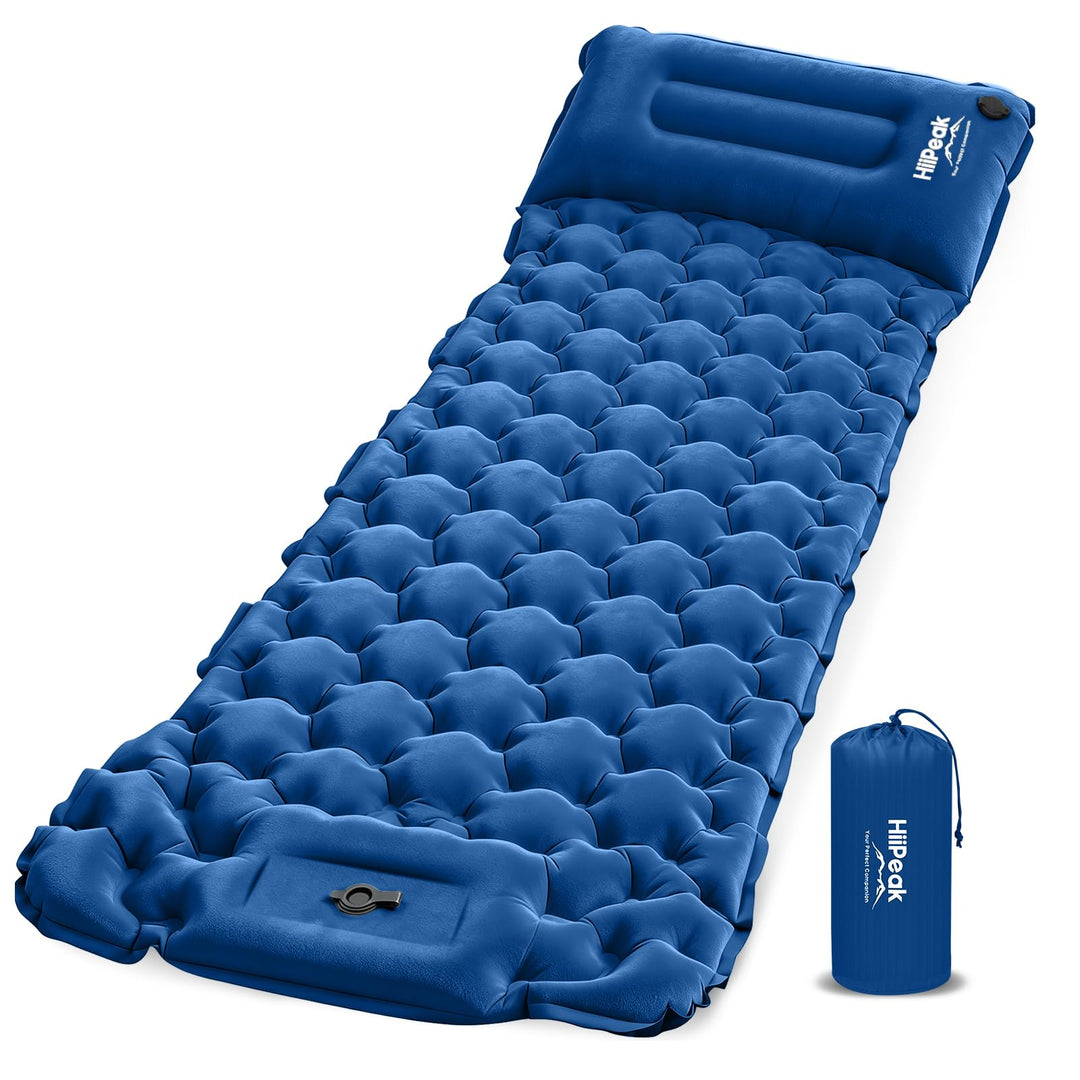 HiiPeak Isomatte – Suede Aufblasbare Camping matratze mit Integriertem Kopfkissen, Wasserdicht Luftm