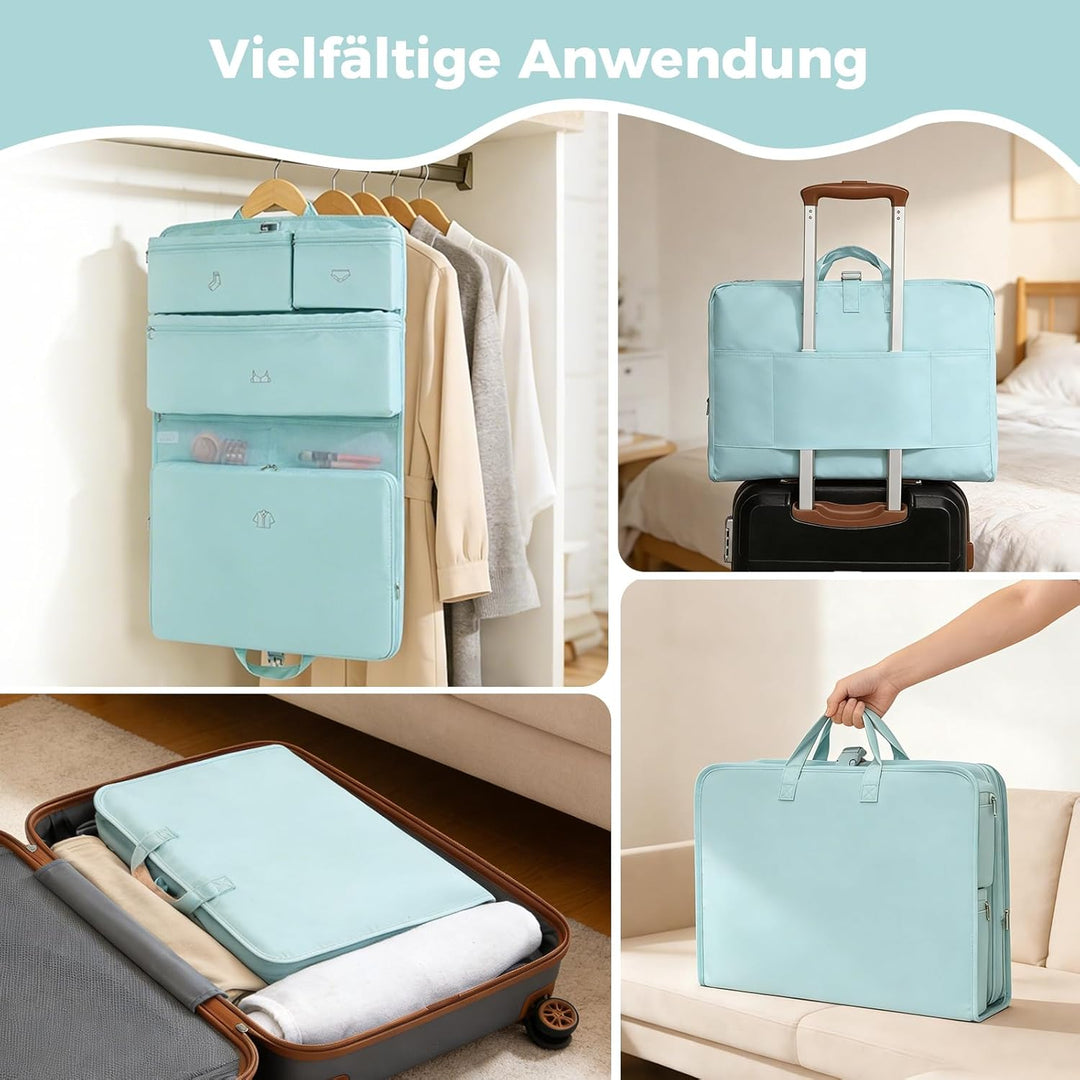 Kono Hängende Koffer Organizer Faltschrank Packwürfel Reisen mit Etikett Leichte Reisegepäck Organiz