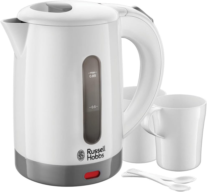 Russell Hobbs Wasserkocher klein [0,85l Reisewasserkocher mit weltweiter Spannungsanpassung] Travel