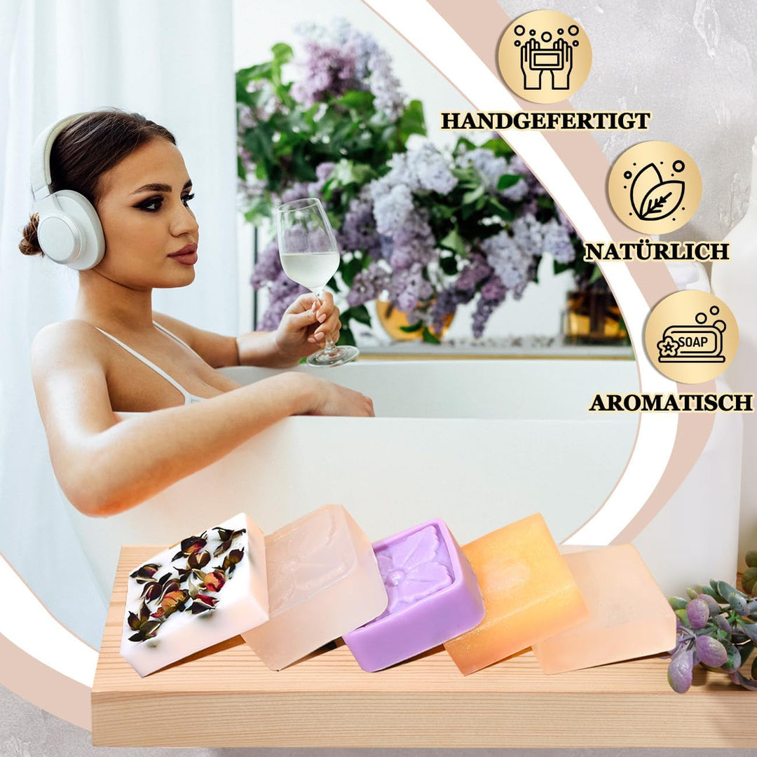 Vezerd Seife Selber Machen, Kreative Bastelset Erwachsene DIY Set Seifenherstellung mit Seifenform,