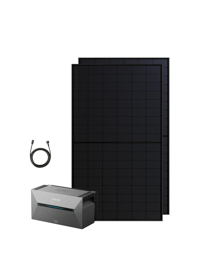 Anker SOLIX Balkonkraftwerk mit Speicher (1170W | 1600Wh), Solarbank 2 E1600 Plus (1600Wh), 2× RS50S