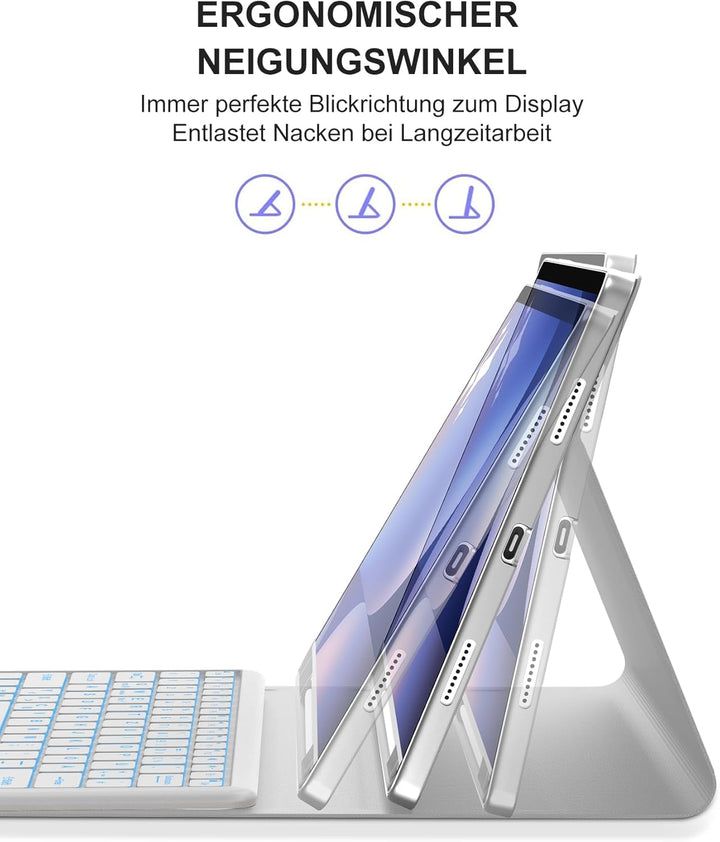 Hülle mit Deutscher QWERTZ-Tastatur für Samsung Galaxy Tab S10 Plus 12,4 Zoll (2024), S9 Plus (2023)