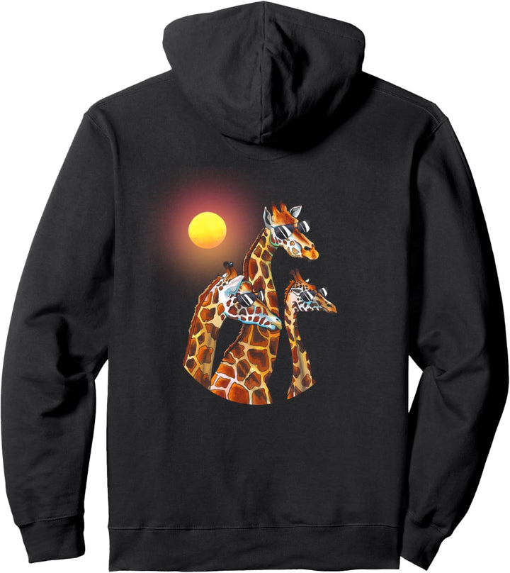 Giraffenfamilie mit Sonnenbrille, Giraffen-Design Pullover Hoodie