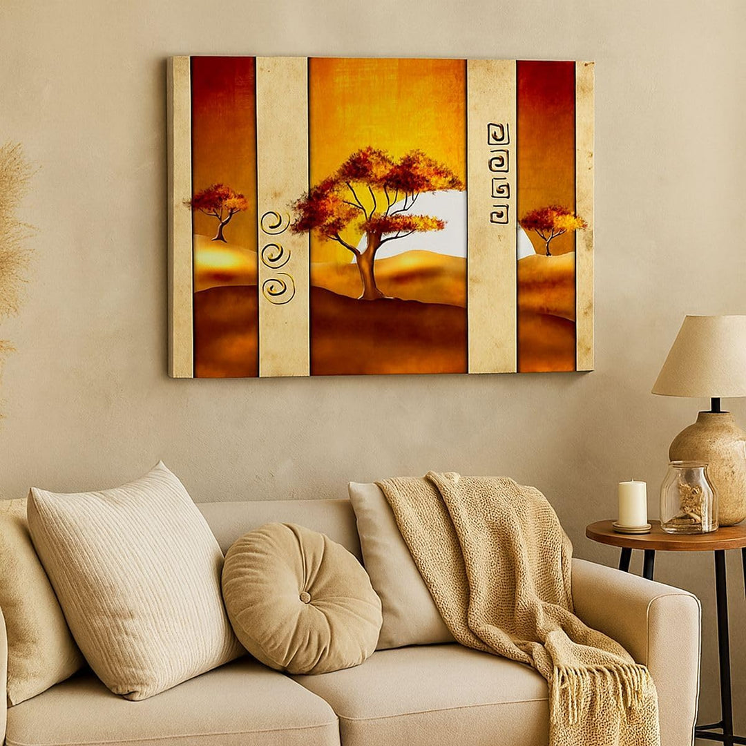 Bilder auf Leinwand Modern baum savanne wüste Leinwandbild 70x50cm Wandbilder Dekoration Wohnzimmer