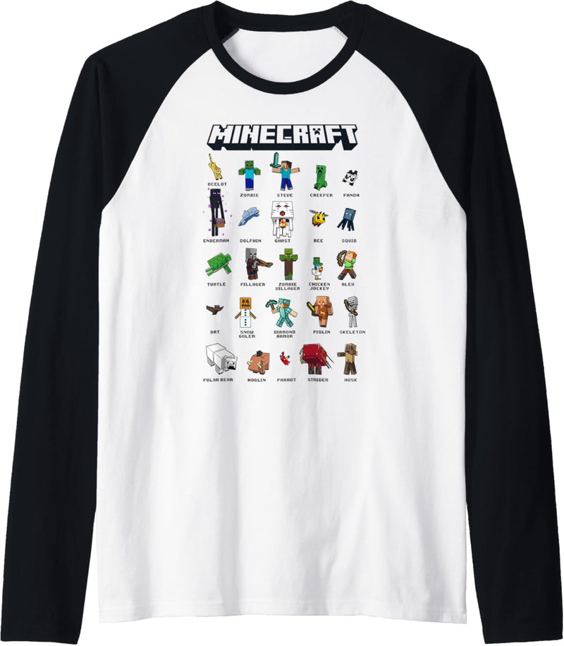 Minecraft Group Shot Poster Collage Style Raglan
