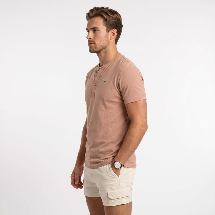 JRC Just Royal Clothing 2er-Pack Herren-Henley-T-Shirts mit halben Ärmeln, leichte Henley-Oberteile