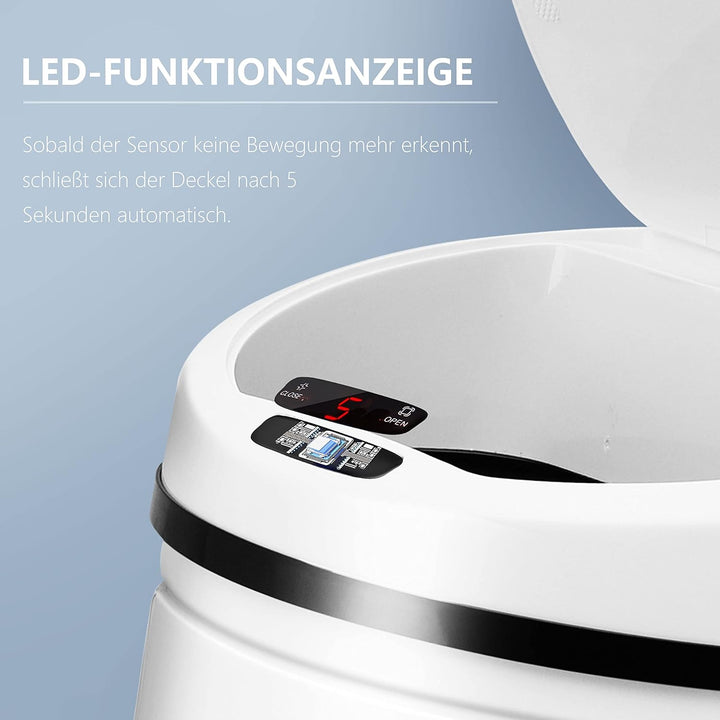 Ribelli Edelstahl Mülleimer 40 Liter - Abfalleimer mit Sensor - automatisches Öffnen und Schliessen