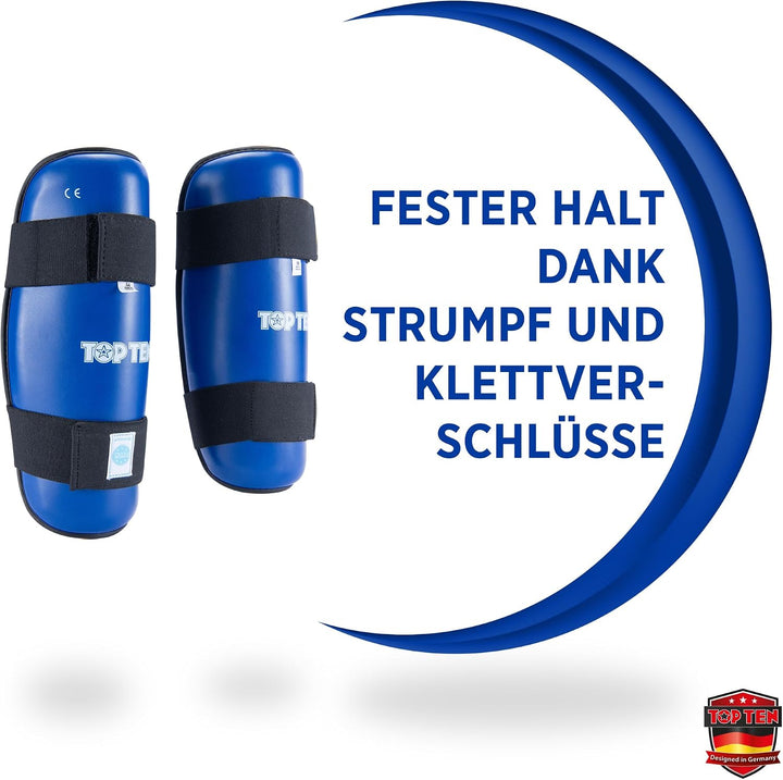 TOP TEN Schienbeinschutz „WAKO Style“ Blau XL, Blau XL