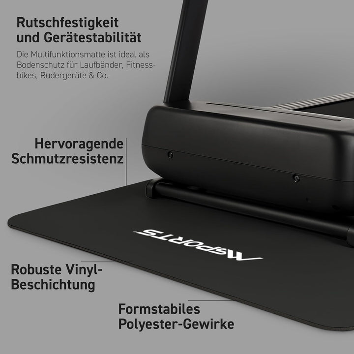 MSPORTS Bodenschutzmatte Premium für Fitnessgeräte - wiederstandsfähige Unterlage für Crosstrainer,