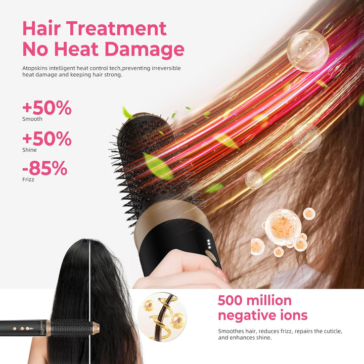 Atopskins 7 in 1 Air Styler, Pro Haarstyler Set, 110000 U/Min Föhn mit Diffusor, 1400W Hair Dryer, H
