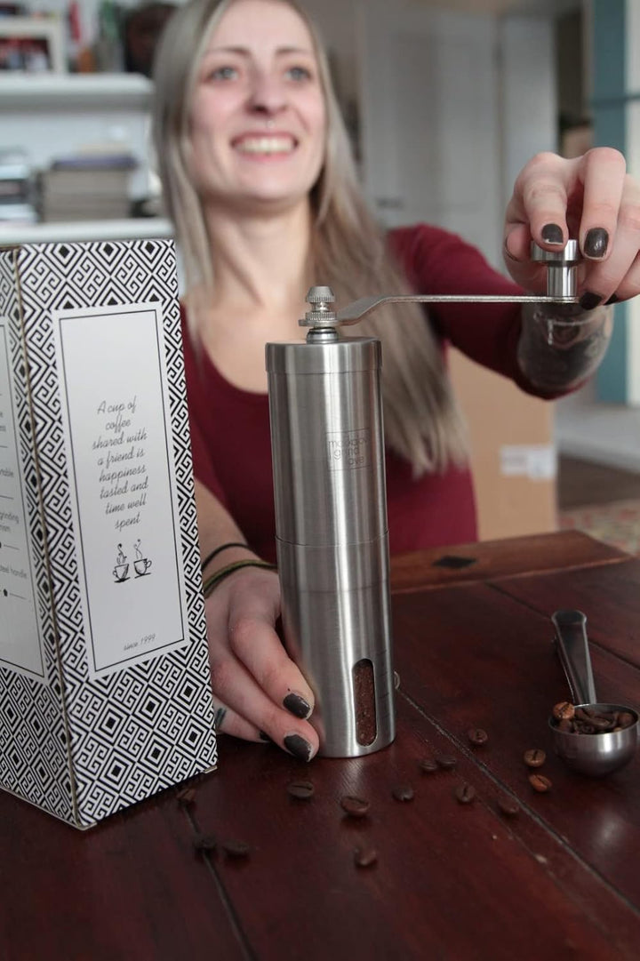 LÖWENKÖNIG® MOKKALOV Edition - Kaffeemühle manuell mit Keramik-Kegelmahlwerk I Kaffeemühle Hand - Ha