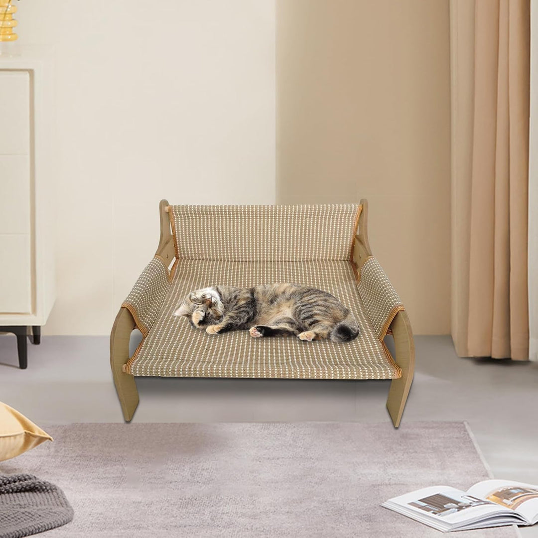 Katzenhängematte - Erhöhtes Haustiersofa Katzenliege,Atmungsaktiver Erhöhter Hundesofa Loungesessel