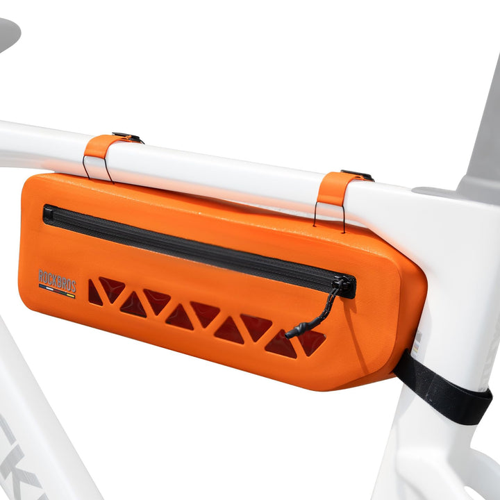 ROCKBROS Road to Sky Fahrrad Rahmentasche Wasserdicht, 1,7L, Dreiecktasche Orange, Orange