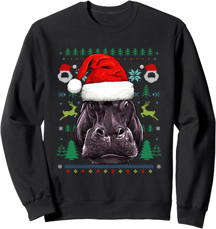 Nilpferd Hässliche Weihnachtsmütze Xmas Kinder Jungen Mädchen Sweatshirt