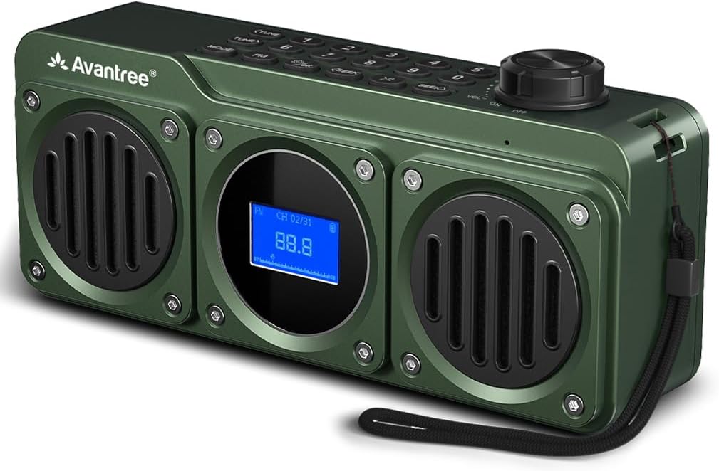 Avantree Boombyte - FM Kleins Radio mit Bluetooth Lautsprecher Tragbares mit kraftvollem Sound, Ster