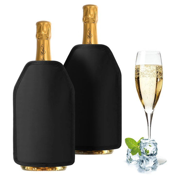CEWROM Weinkühler Manschette 2er Set, Kühlmanschette für Wein & Sekt, Flaschenkühler Hülle unterwegs