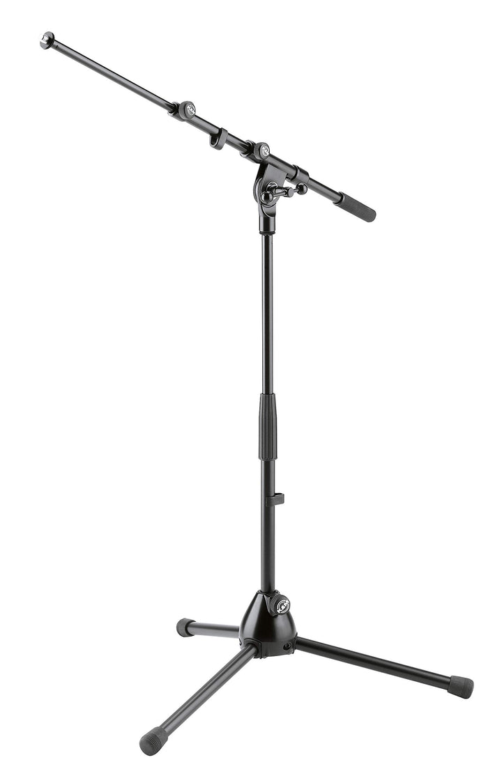 K&amp;M 259 Mikrofonstativ Halbhoch für Drums, 3/8“ Schwarz Stahl, Schwenkarm, bis 74,5 cm ausziehbar –