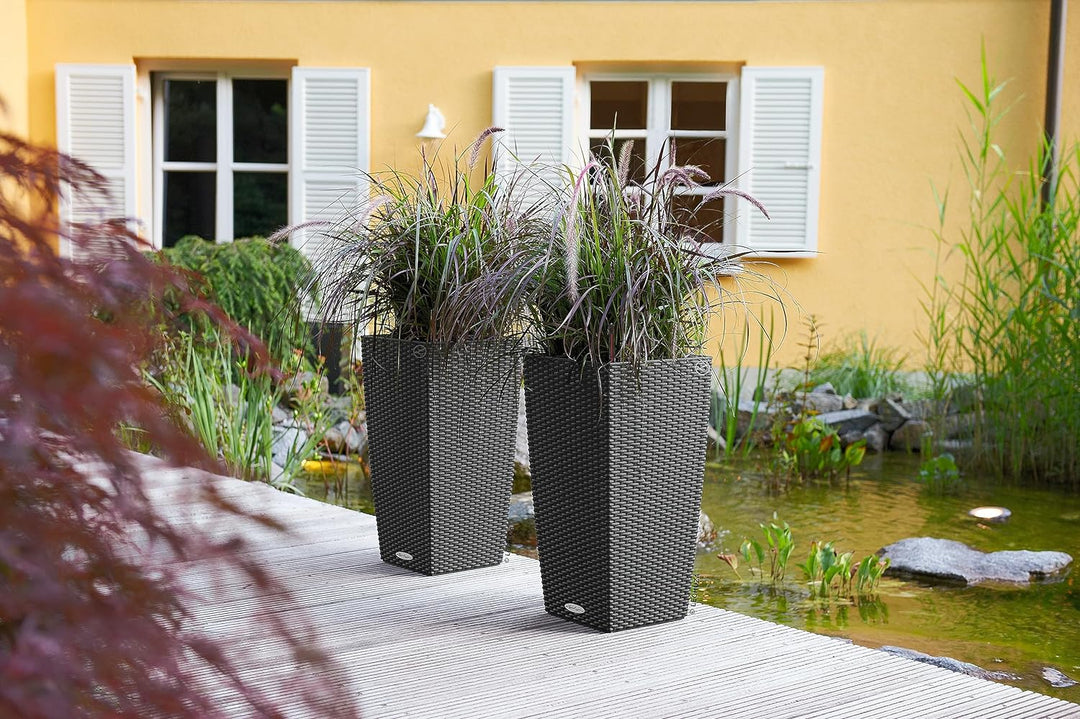 LECHUZA CUBICO Cottage 30 granit 15222 29.5x29.5x56.5 cm Granit, 29.5x29.5x56.5 cm Granit
