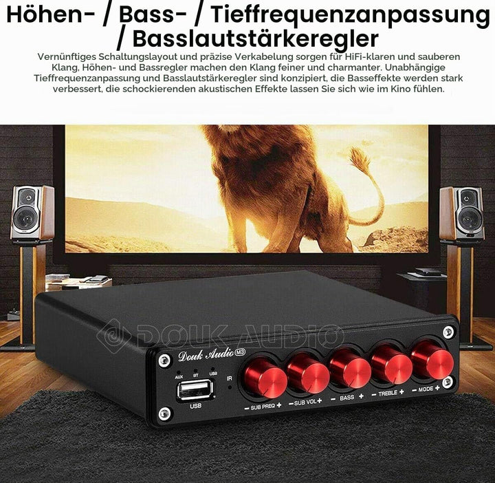 Douk Audio M3 Bluetooth 5.0 Verstärker Stereo Audio Receiver 2.1 Channel Mini Hi-Fi Amplifier Class