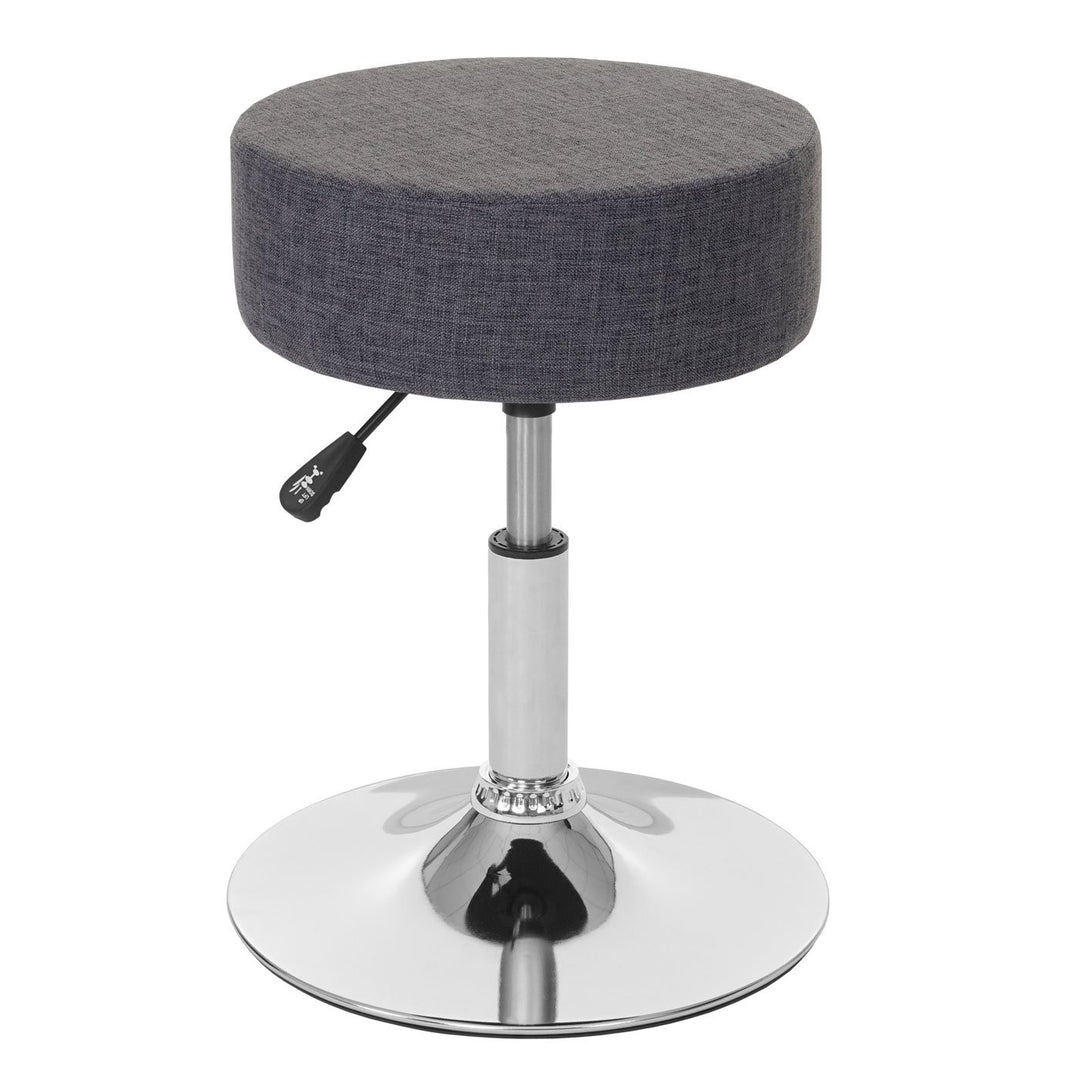 Mendler Hocker HWC-C22, Sitzhocker Schminkhocker, höhenverstellbar Ø 35cm - Textil, grau, Textil, Gr