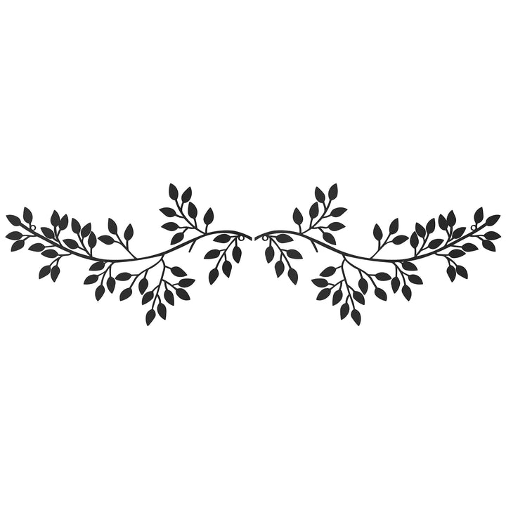 Hotop 2 Stück Metall Baum Blatt Wanddekoration Ranke Olivenzweig Kunst Schmiedeeisen Skulpturen über