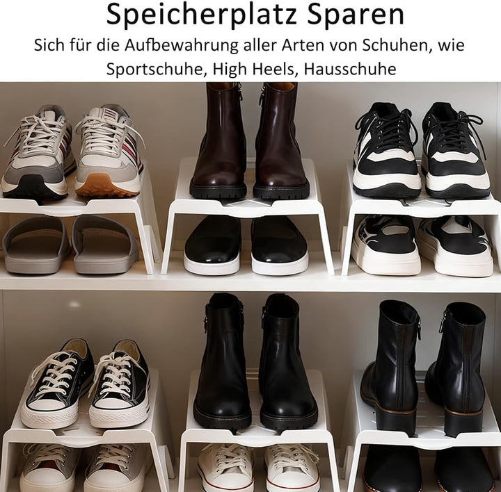 Schuhstapler, 4 Stück Schuhschlitzversteller, Schuhschlitze Organizer Platzsparend Schuhorganizer Sc