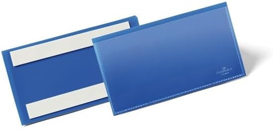 Durable Selbstklebende Etikettentasche, für Etiketten 100 x 38 mm, Packung à 50 Stück, dunkelblau, 1