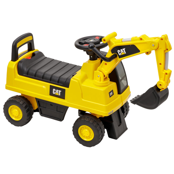 Trägerbagger für Kinder von 1 bis 3 Jahren, mit Caterpillar-Lizenz, Rutschfarhzeug mit Hupe, drehbar