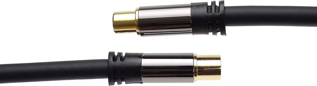 PremiumCord HQ-Verbindungskabel der TV-Antenne, M/F, 75 Ohm (135 dB), 4X geschirmt, Metallverbinder,