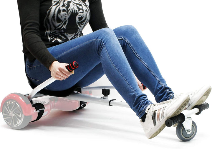 Wiltec Sitzscooter Rot, verstellbarer Kartsitz für Elektroscooter bis 120 kg, Sitzscooter kompatibel