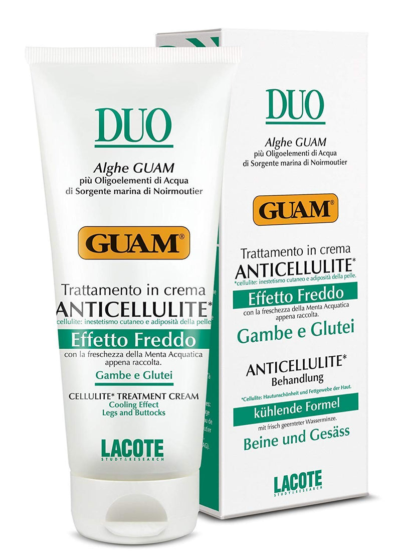 Guam, Anticellulite Körper Duo Behandlung, Kaltwirkende Creme gegen Cellulite und Hautfett, Made in