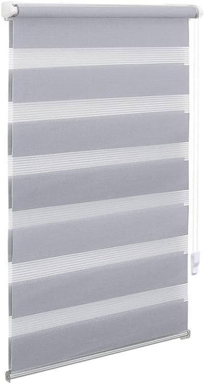 OBdeco Doppelrollo Duo Rollo Klemmfix ohne Bohren für Fenster lichtdurchlässig und verdunkelnd (95x2