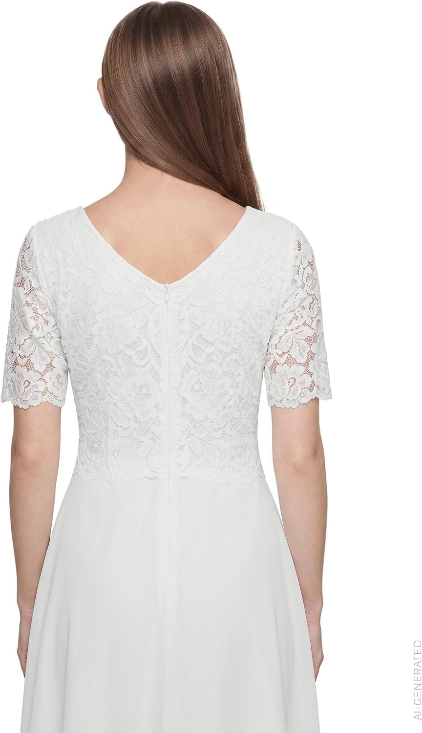 Vera Mont Damen 0113/4825 Kleid 40 Offwhite, 40 Offwhite