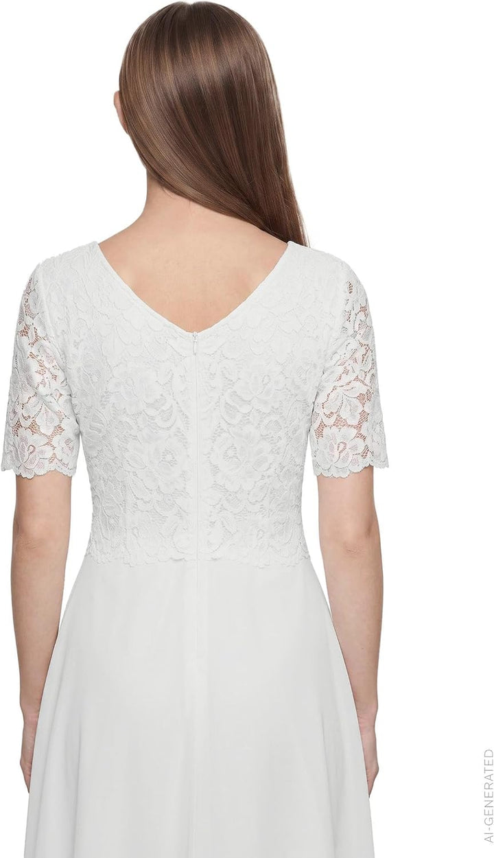 Vera Mont Damen 0113/4825 Kleid 40 Offwhite, 40 Offwhite