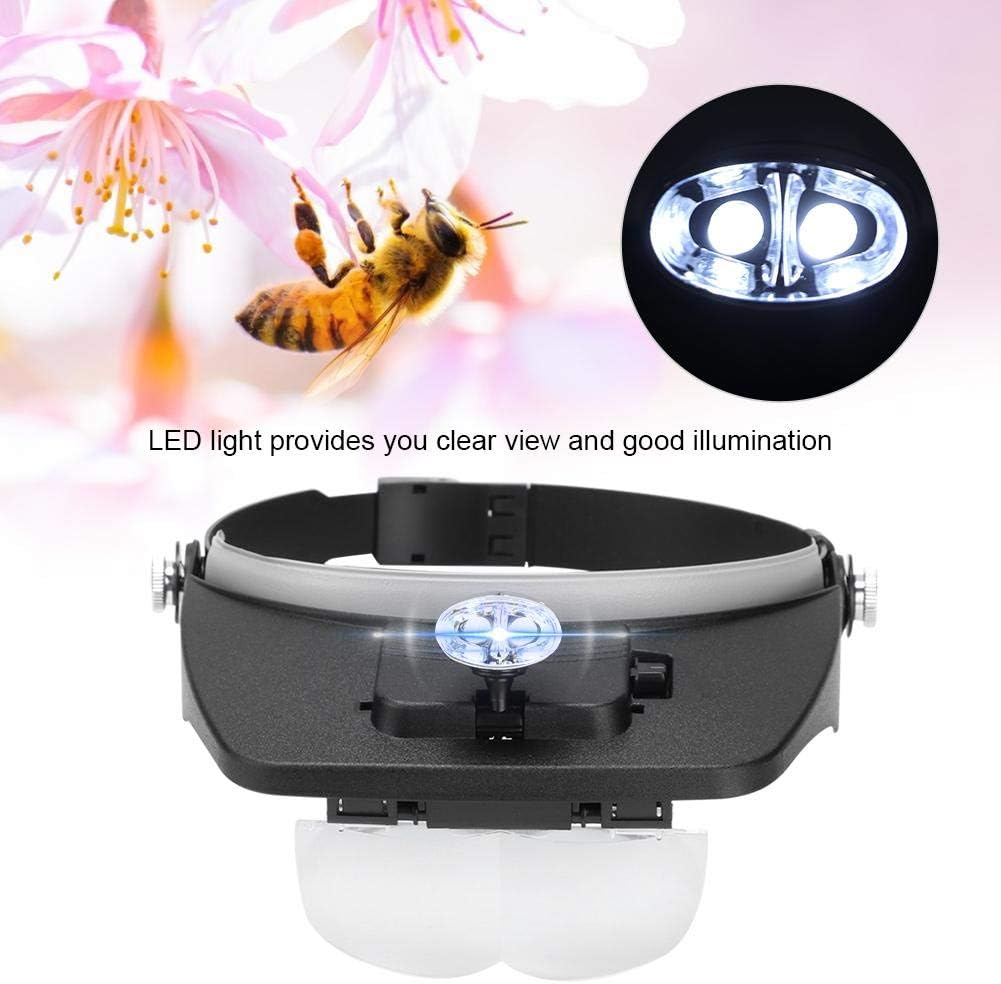 Fdit Headhand Lupenbrille mit LED-Licht Honey Bee Lupe Brille Lupe Spiegelglas Imkerei Lupe MEHRWEG