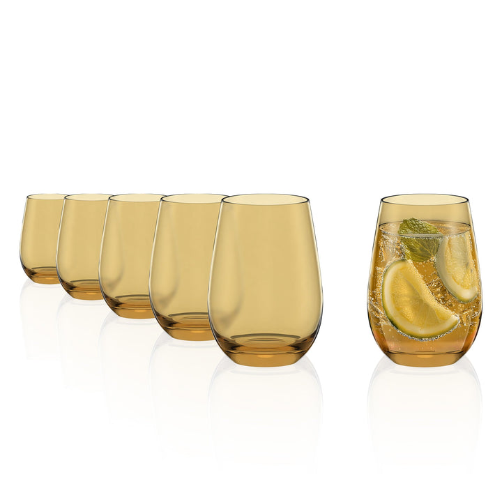 Stölzle Lausitz Wassergläser Set Elements Kids Farbe Bernstein 335 ml randvoll / 6er Set Wassergläse