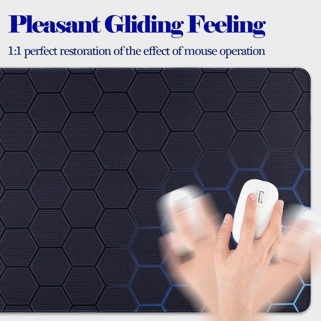 Niviy Gaming Mousepad 900x400mm Mauspad mit geometrischem wabenmuster,Wasserdicht Oberfläche Verbess