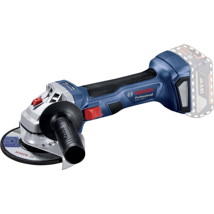 Bosch Professional 18V System Akku Winkelschleifer GWS 18V-7 (125 mm Scheiben-Ø, Schutzhaube, Zusatz