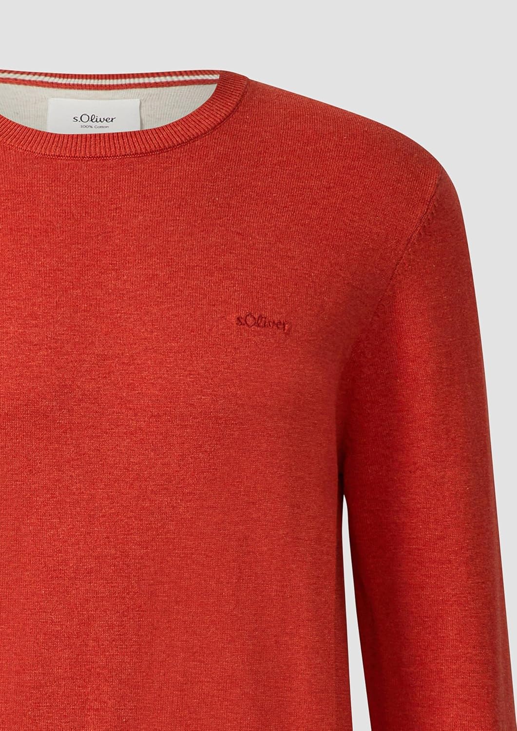 s.Oliver Baumwollpullover mit Logo-Stickerei S 34w0_korallrot, S 34w0_korallrot