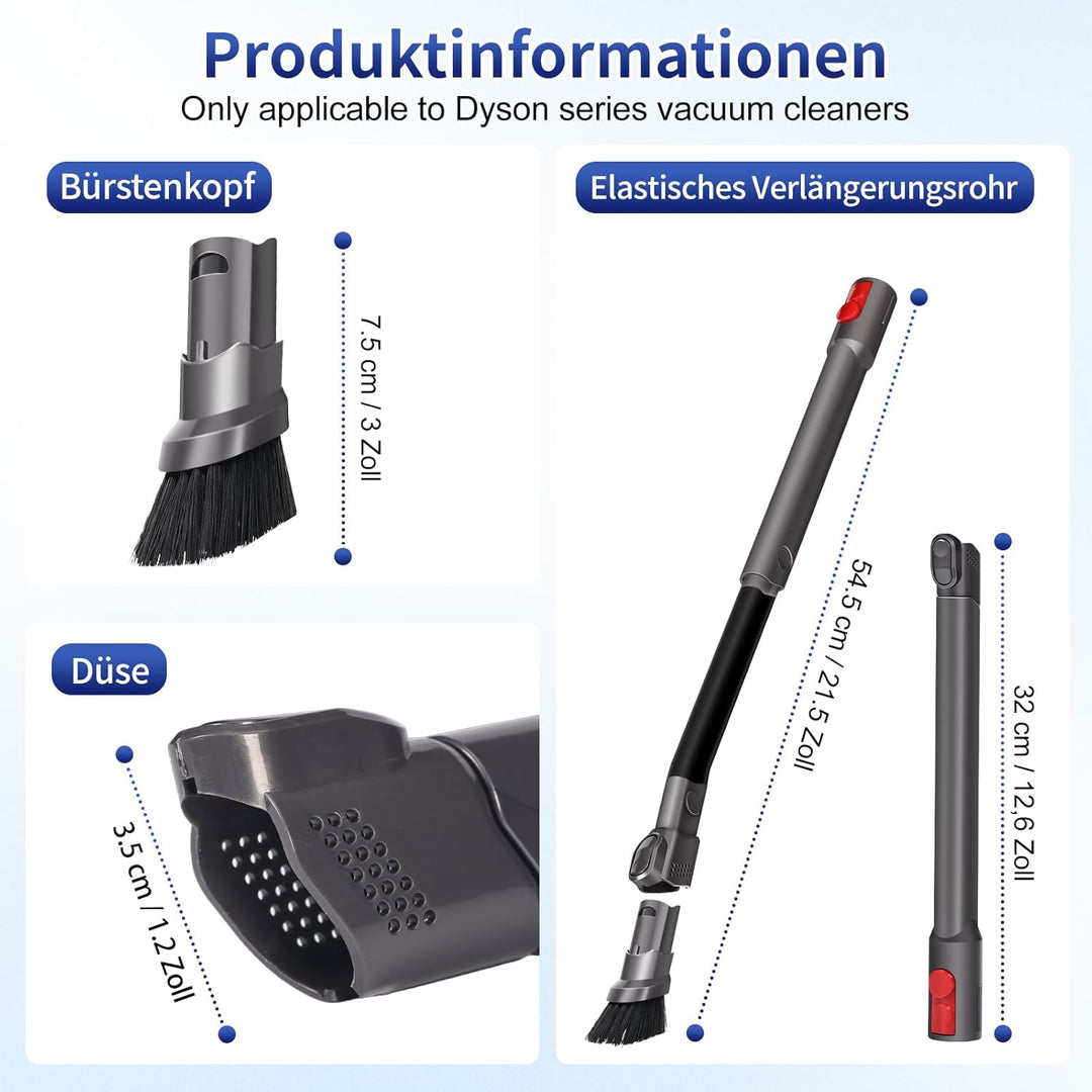 Flexibele Fugendüse für Dyson Outsize V15 V12 Slim V11 V10 V8 V7 Gen5detect Ersatzteile, Lange Flach