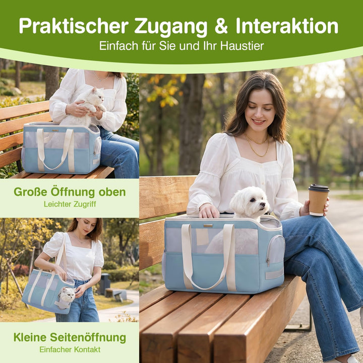 ALLSOPETS Hundetragetasche Haustier Tragetasche für Hunde und Katzen Atmungsaktiv Hundetasche mit He