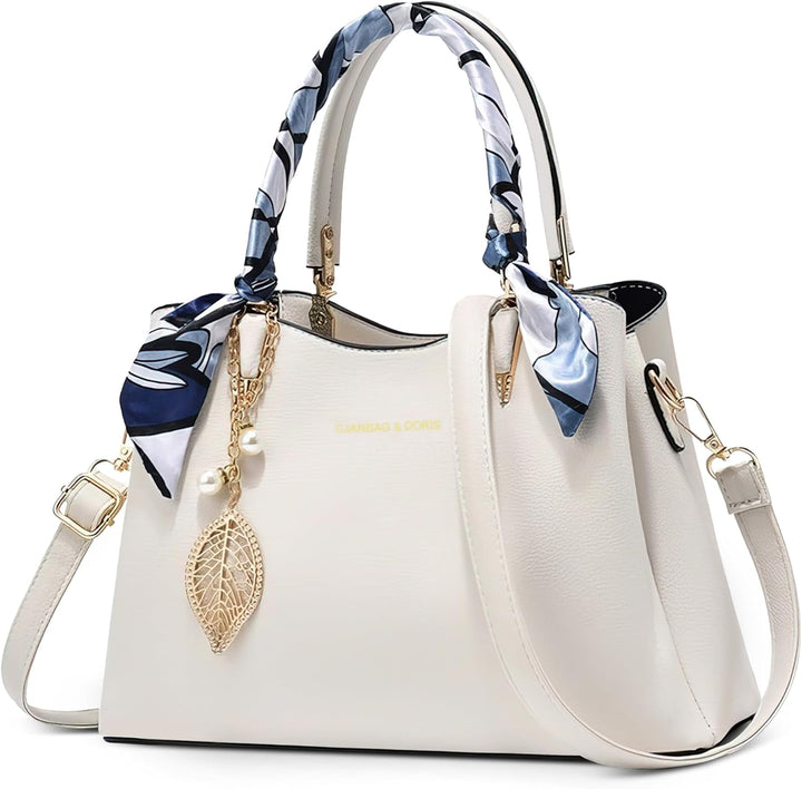 DORRISO Elegant Damen Handtasche Grosse Kapazität Schultertasche mit Einzigartigem Anhänger Umhänget