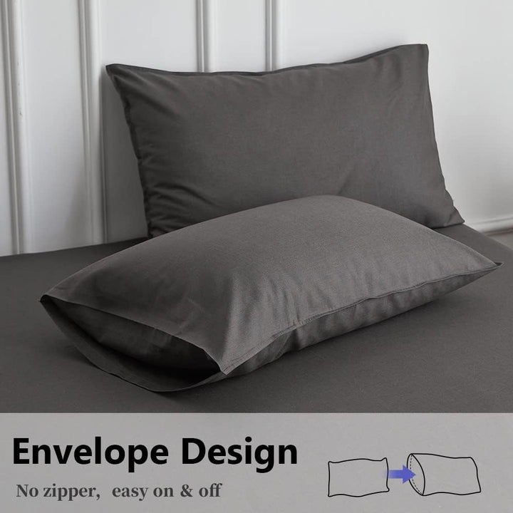 Simple&Opulence Leinen und Baumwollmischung Kissenbezüge Hotel Quality Pack von 2 Atmungsaktiver Kis
