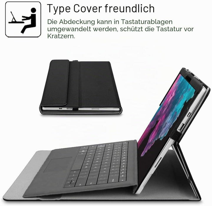 FINTIE Hülle für Microsoft Surface Pro 7+/ 7/6/ 5/4/ 3 Tablet 12.3 Zoll - Multi-Sichtwinkel Hochwert