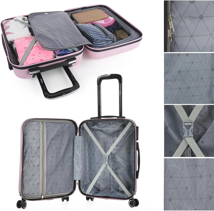ITACA - Trolley Handgepäck Cabin Trolley Koffer Reisekoffer Hartschalenkoffer mit Zahlenschloss - Ka