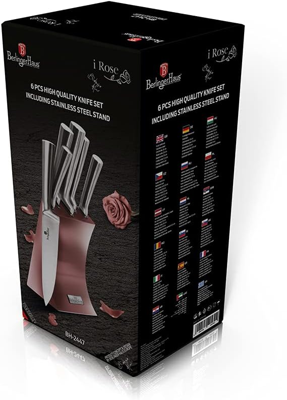 6 Tlg. Messerset Küchenmesser-Set BERLINGER HAUS Rose Gold BH-2447