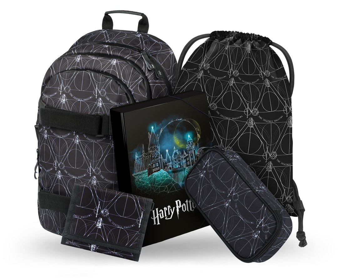 Baagl Schulrucksack Set Mädchen Jungen 5 Teilig, Schultasche ab 3. Klasse, Grundschule Ranzen mit Br